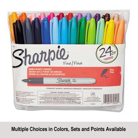 Sharpie Permanent Markers Fine Point Black Ink Pack Of 24 - Office