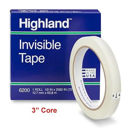 Highland 6200 Invisible Tape, 1/2 x 1296